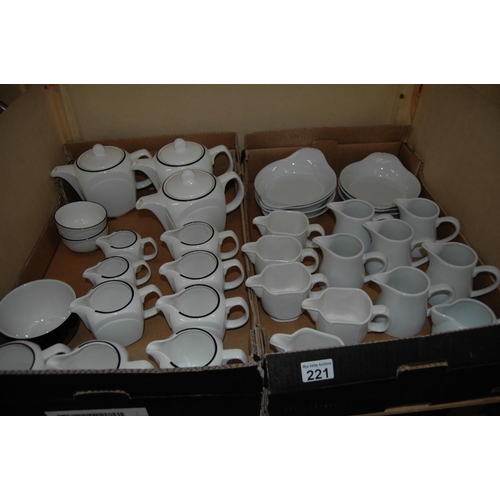 221 - 2 boxes of catering china