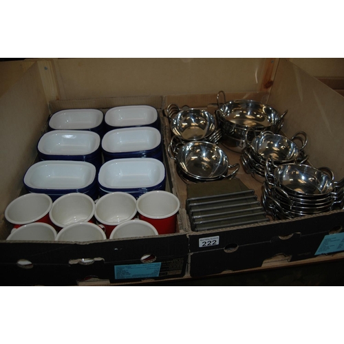 222 - 2 boxes of catering kitchenware