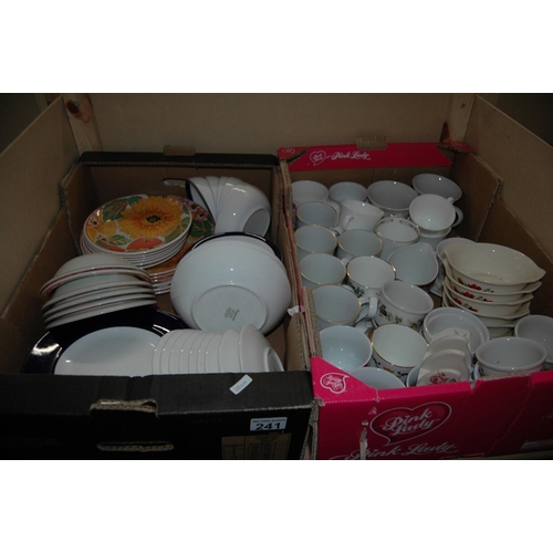 241 - 2 boxes of misc china