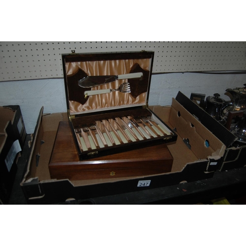 247 - 2 cased cutlery sets