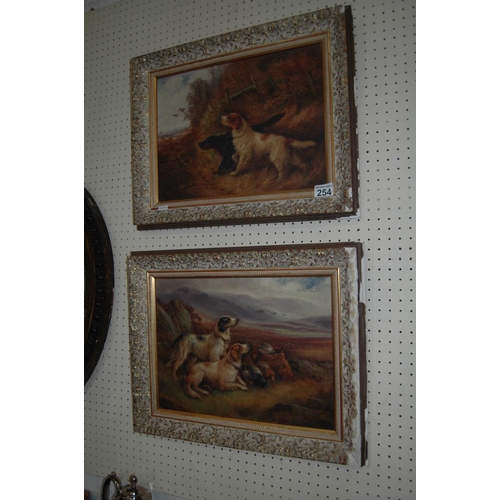 254 - 2 framed gun-dog pictures