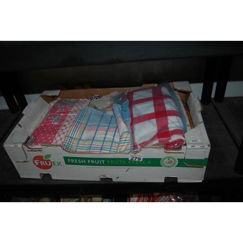 279 - Box of household linen