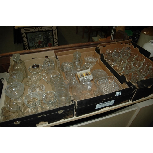 308 - 3 boxes of glassware