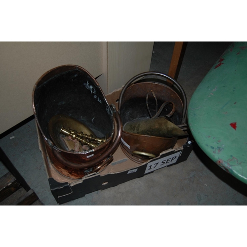 309 - 2 copper buckets & contents