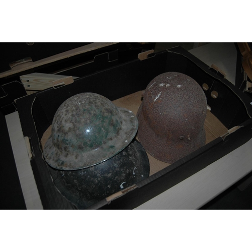 320 - 3 vintage military helmets