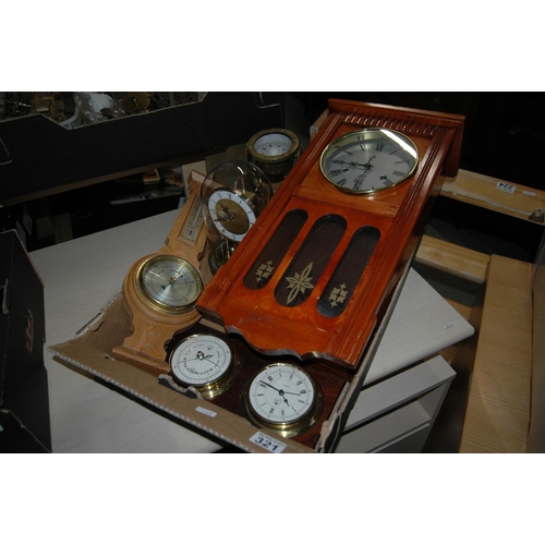 321 - Box of clocks & barometers