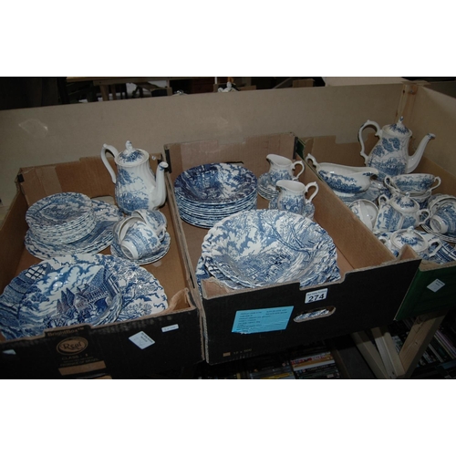 274 - 3 boxes of tea & dinner service