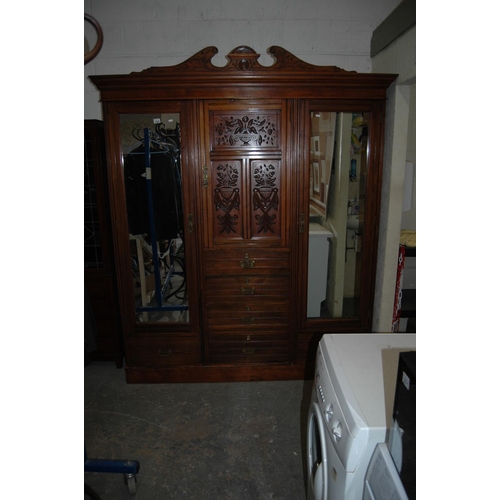 286 - Mahogany compactum wardrobe