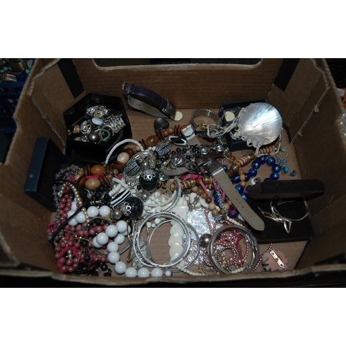 411 - Box of costume jewellery