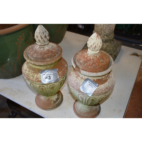 43 - 2x ornamental garden pots