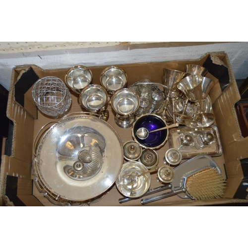 267 - Box silver plated items.