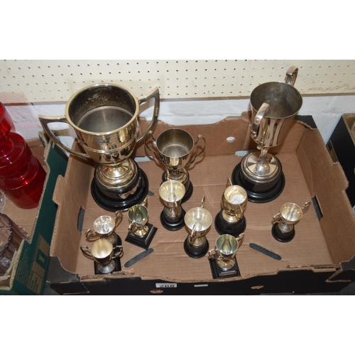 268 - Box of assorted trophies