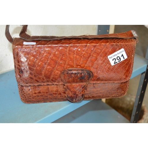 291 - Vintage croc skin bag