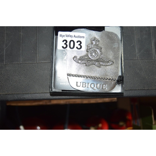 303 - Pewter military plaque