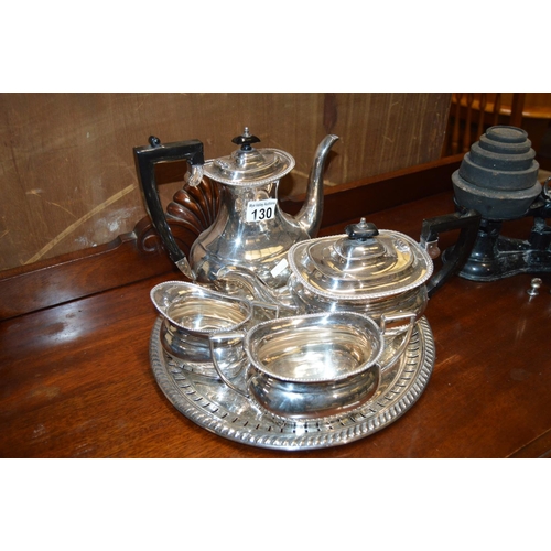 130 - 1 X Silver plate tea service.