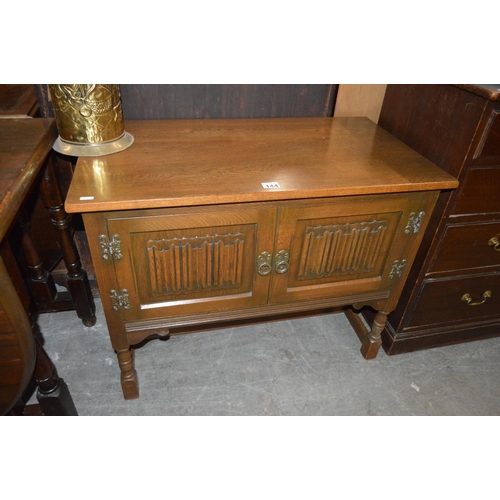 144 - Oak linenfold cabinet