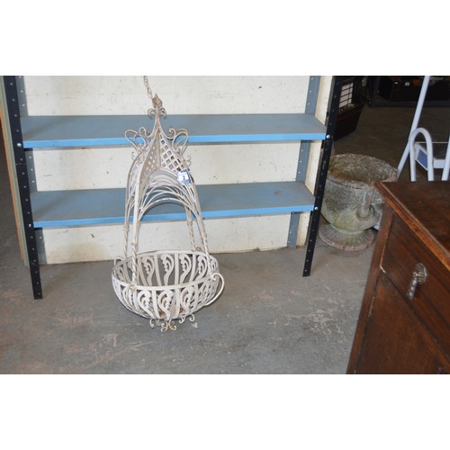 2 - Metal hanging basket.