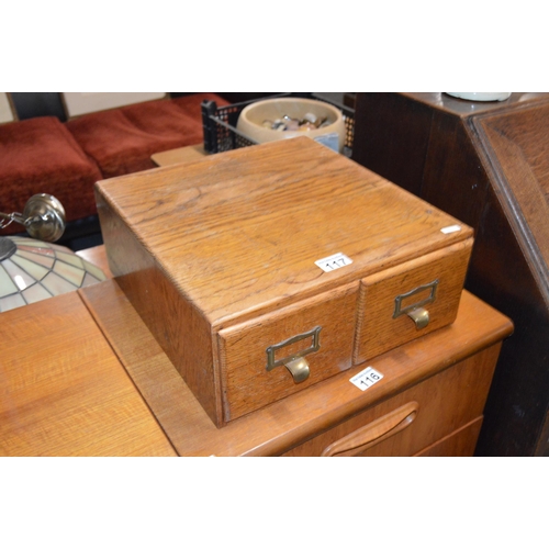 117 - Oak card index drawers