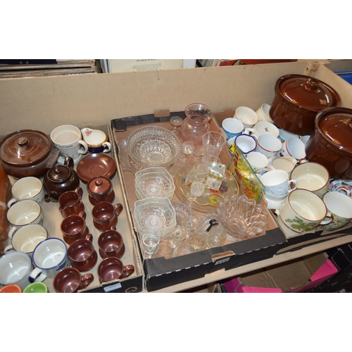 215 - 3 boxes of china glass etc