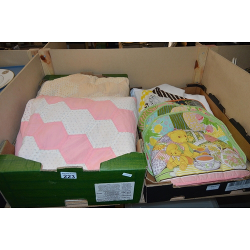 223 - 2 boxes of handmade fabric items