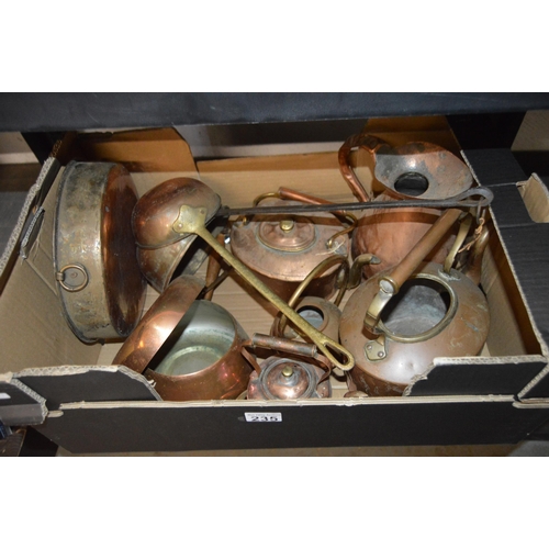 235 - Box of copper items