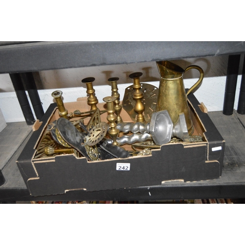 242 - Box of brassware