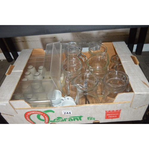 244 - Box of glassware etc