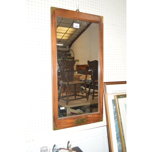 246 - SMall mirror, with brass trim