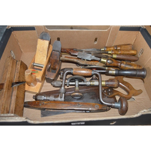 61 - Box of vintage tools