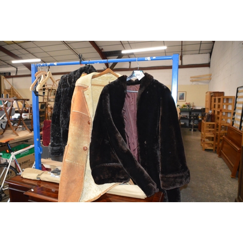 254 - 3 x coats faux fur sheepskin