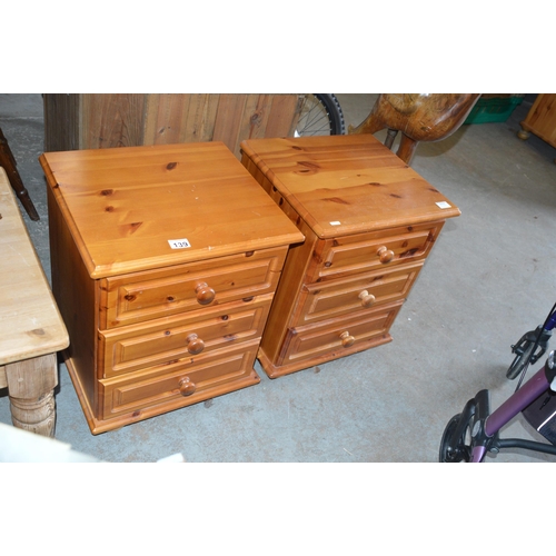 139 - Pair of pine bedside chests