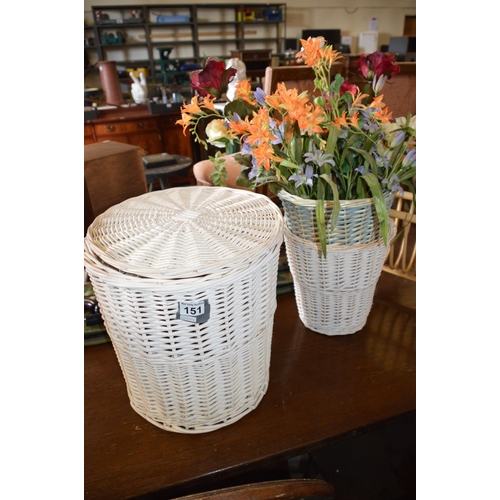 151 - Qty of wicker baskets etc