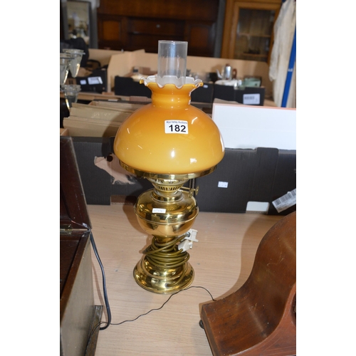 182 - Brass/glass table lamp