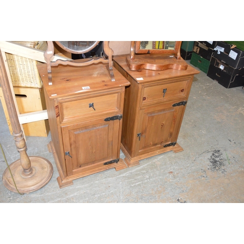 186 - Pair of pine bedside cabinets