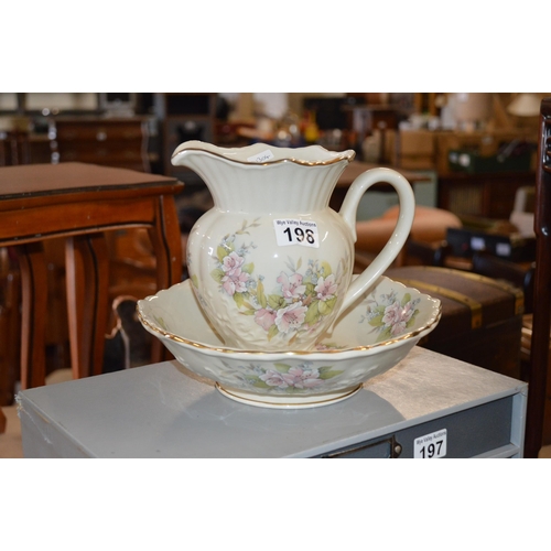 198 - Jug & bowl, washstand set