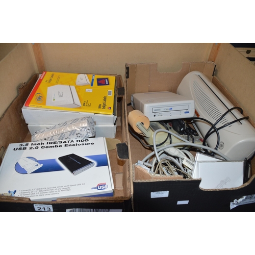 213 - 2 boxes of computer items