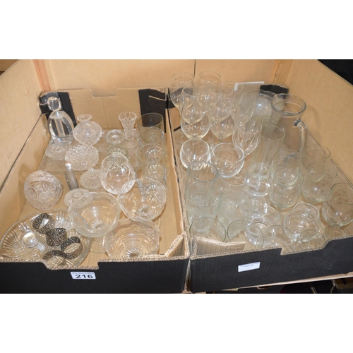 216 - 2 boxes of glassware