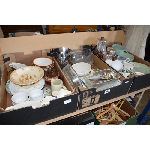 218 - 3 boxes of kitchenware