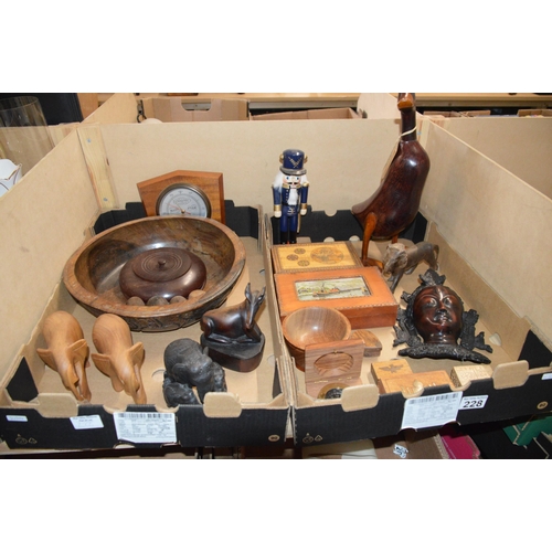 228 - 2 boxes of misc wooden items