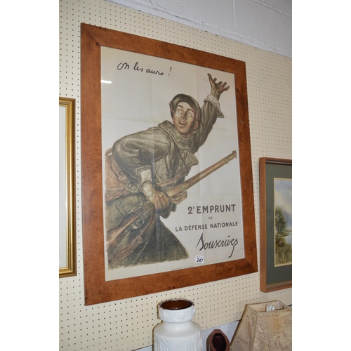 247 - Framed wartime poster