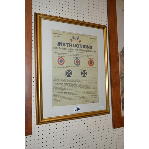 250 - Framed wartime poster