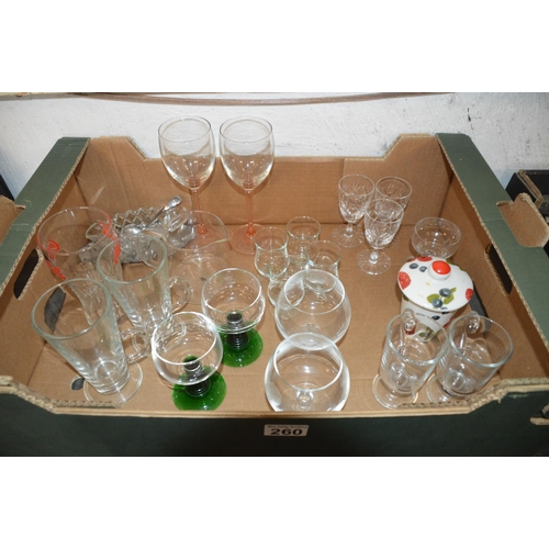 260 - Box of glassware