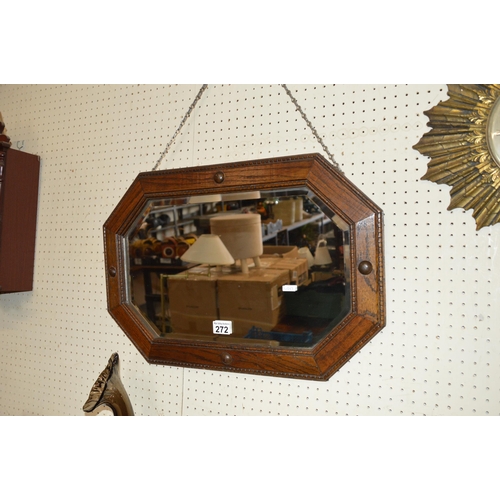 272 - Oak framed mirror