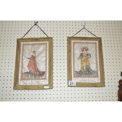 277 - Pair of small embroidered panels