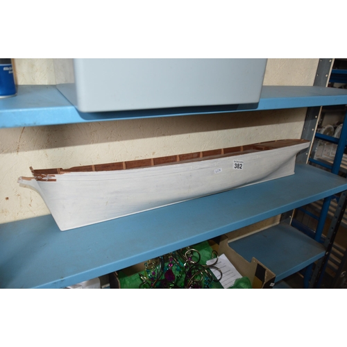 382 - Wooden model boat hull