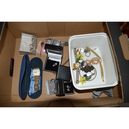 394 - Box of costume jewellery etc