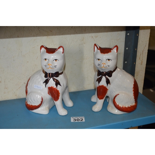 302 - Pair of staffs cats