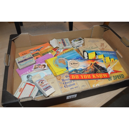 180 - Box of collectable cigarette & tea cards