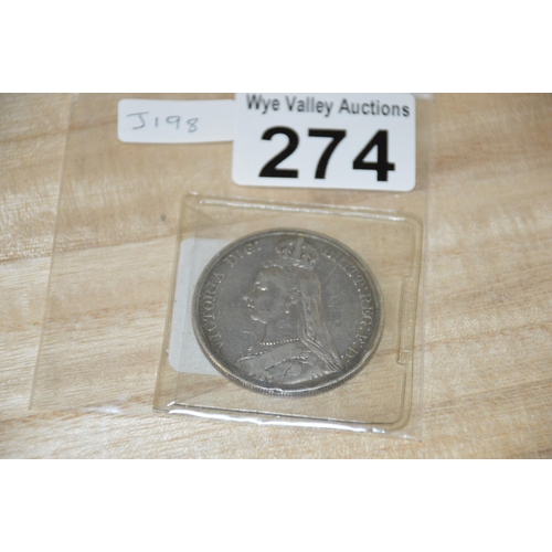 274 - Coin - 1887 silver crown