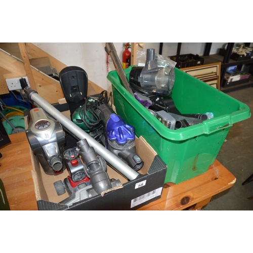 58 - 2 boxes of vacuum cleaners & parts